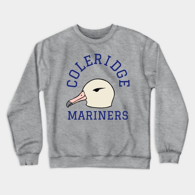 Coleridge Mariners sports logo with albatross mascot Crewneck Sweatshirt by Literary Mice